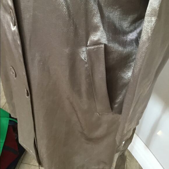 NWOT Metallic Belted Trench Coat Fully Lined Ulla Popken Size 12 - 14 LARGE - Picture 5 of 14